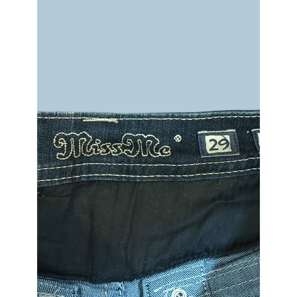 Miss Me Dark Wash Embellished Low rise Cropped Skinny Jeans - JES758Y3 - Size 29 - Picture 8 of 14